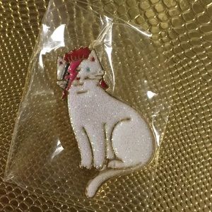 Cat Alladin Sane Bowie Enamel, Glitter & Metal Pin